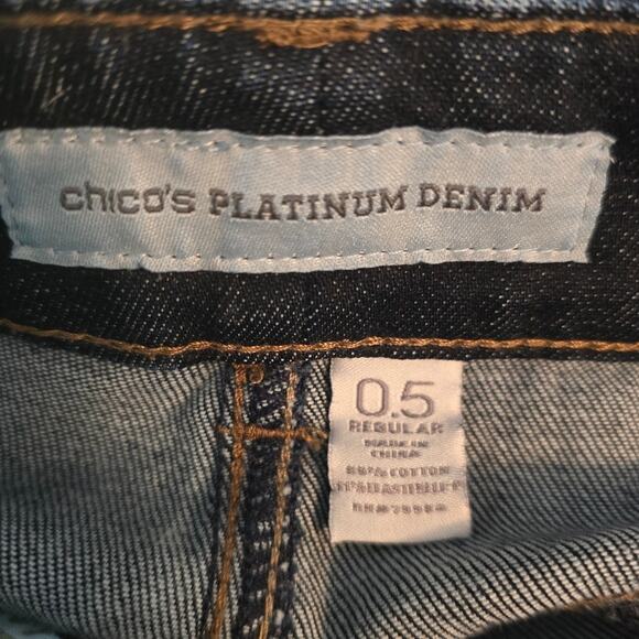 Chico's Platinum Denim Ultimate Fit Slim Leg Dark Wash Women's Jeans 0.5 / 6 - Picture 3 of 6